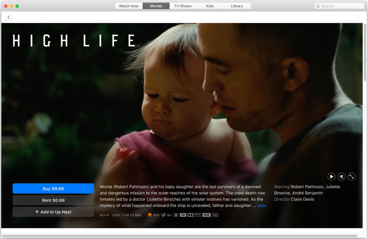 Apple TV应用程序中提供了4K HDR电影和电视节目,但只有某些Mac可以播放它们。 Apple TV应用程序中提供了4K HDR电影和电视节目,但只有某些Mac可以播放它们。