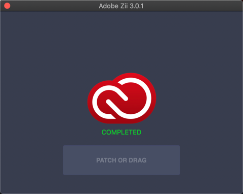 Adobe Zii提示“COMPLETED” Adobe Zii会自动激活Adobe Acrobat,完成后,会出现绿色的提示“COMPLETED”