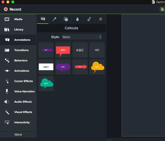 首次启动Camtasia 首次启动Camtasia