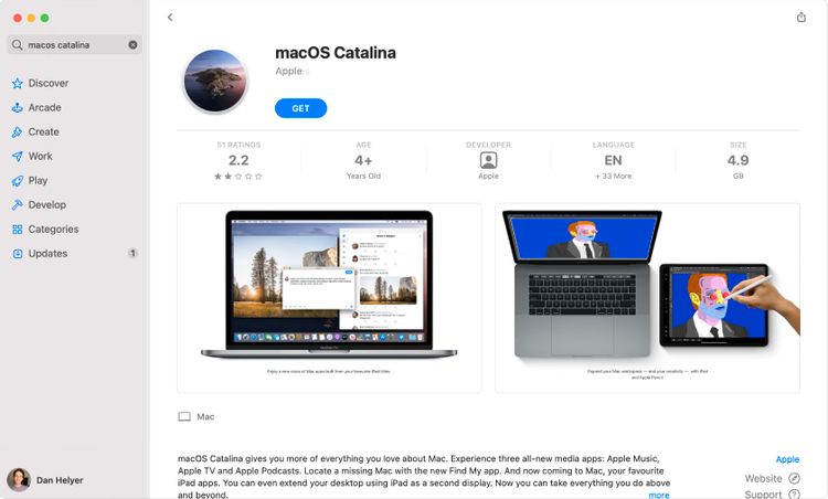 Mac应用商店中的macOS Catalina Mac应用商店中的macOS Catalina