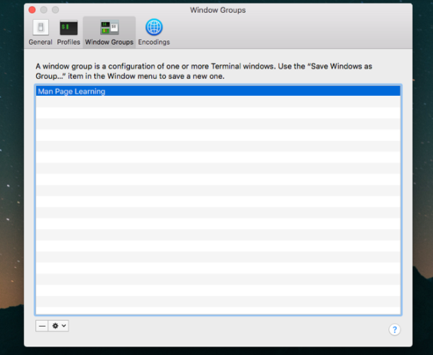 管理终端中的窗口组 管理终端中的窗口组