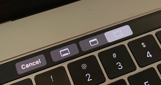 MacBook Pro Touch Bar上的屏幕截图选项 MacBook Pro Touch Bar上的屏幕截图选项