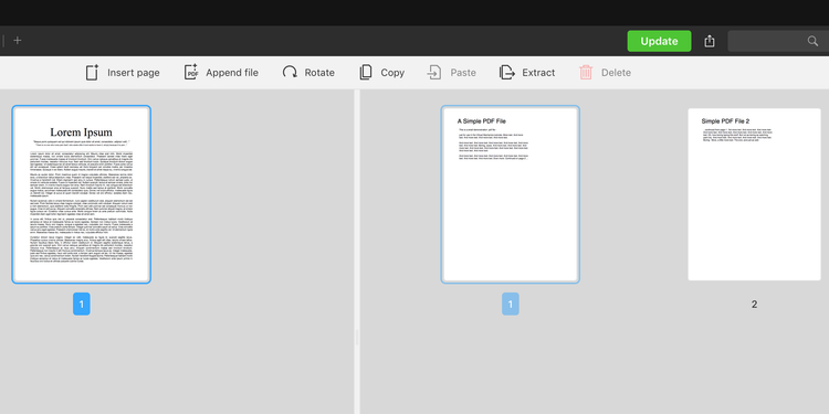 在Mac上使用PDF Expert合并PDF页面 在Mac上使用PDF Expert合并PDF页面