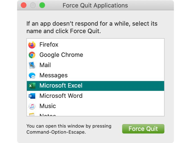 从“应用程序”窗口强制退出应用程序 从“应用程序”窗口强制退出应用程序