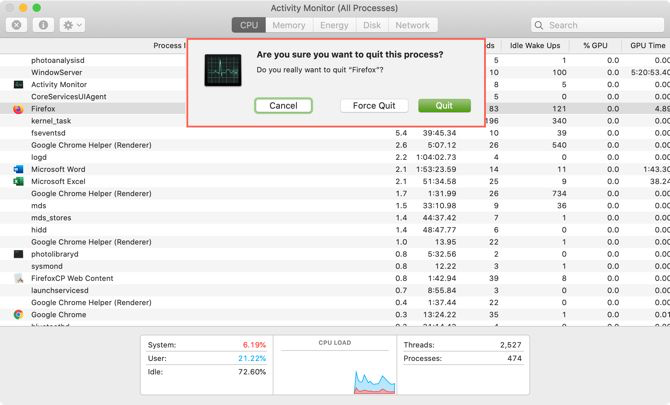 从活动监视器强制退出应用 从活动监视器强制退出应用