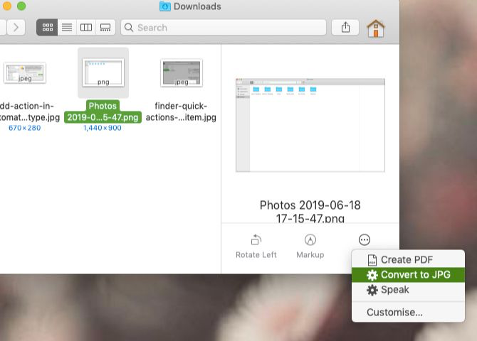 在Finder中转换为JPG自定义快速操作 在Finder中转换为JPG自定义快速操作