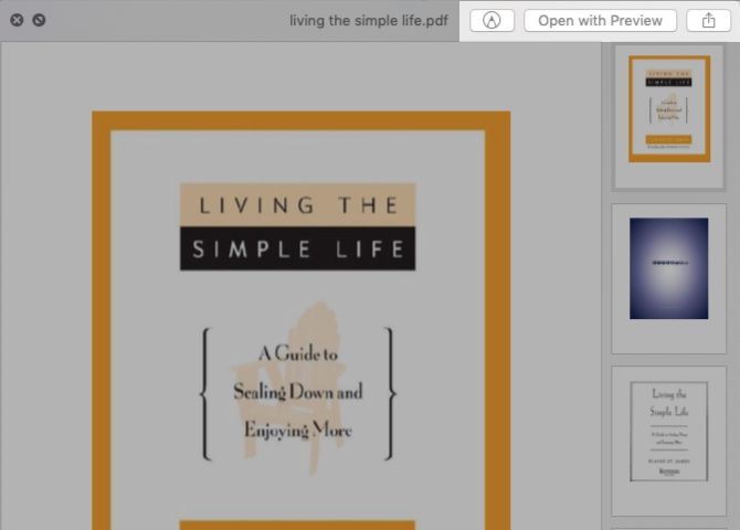标记在Mac上快速预览预览中的共享和打开选项 标记在Mac上快速预览预览中的共享和打开选项