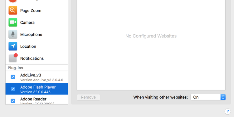 在Safari中启用Flash Player 在Safari中启用Flash Player