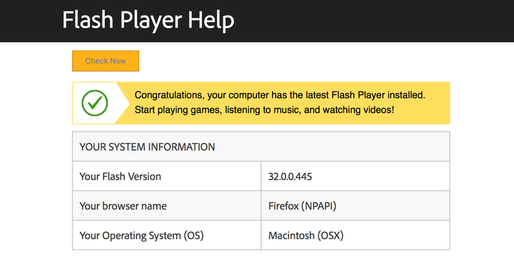 验证Flash Player的安装 验证Flash Player的安装