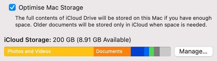 Mac系统偏好设置中的“优化Mac存储”选项 Mac系统偏好设置中的“优化Mac存储”选项