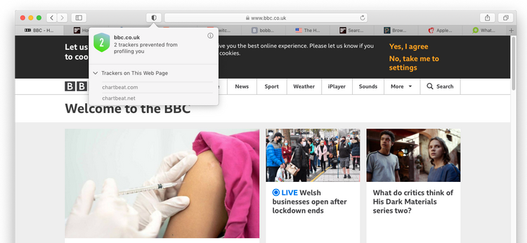 Safari的隐私报告弹出窗口 Safari的隐私报告弹出窗口