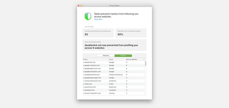 Safari的完整隐私报告 Safari的完整隐私报告