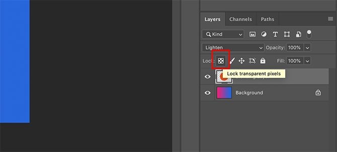 在Photoshop锁定层中使用混合模式