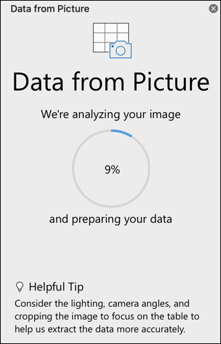 在 Excel for Mac 中从图片中检索数据 在 Excel for Mac 中从图片中检索数据
