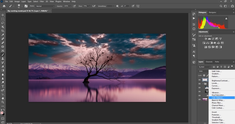 添加色彩平衡调整图层 添加色彩平衡调整图层