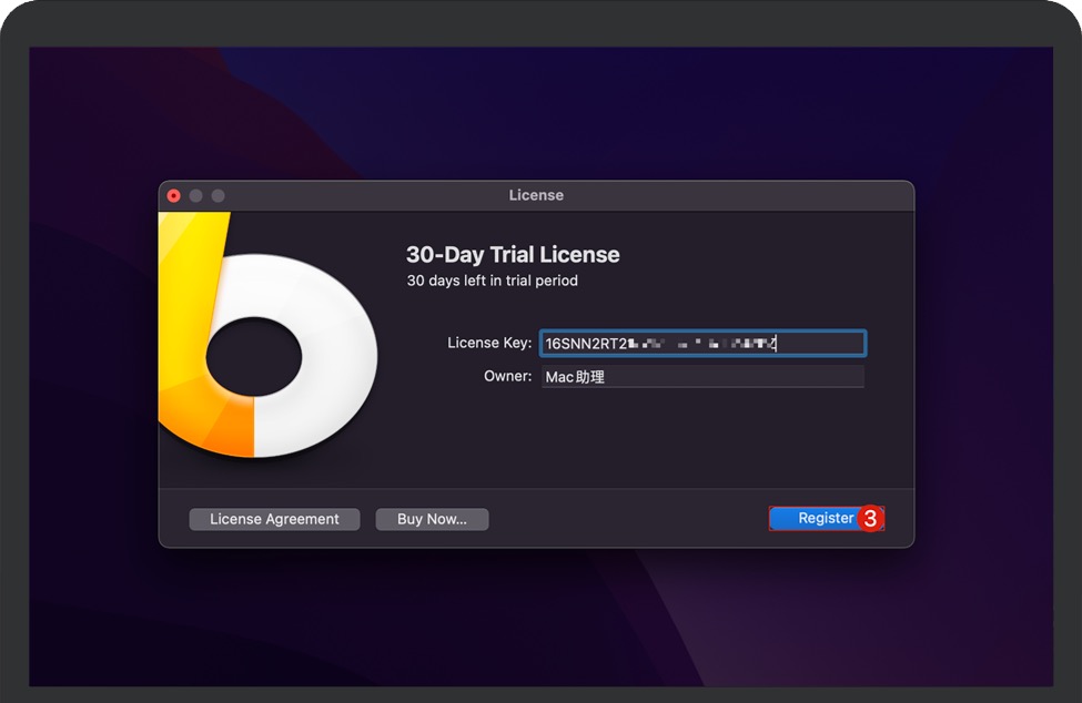输入LaunchBa序列号