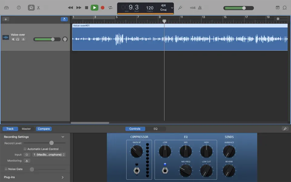 使用《GarageBand》轻松录制旁白 使用《GarageBand》轻松录制旁白