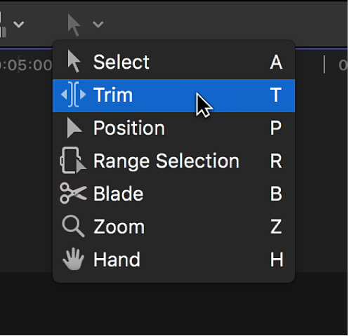 工具”弹出式菜单中的“修剪”工具 工具”弹出式菜单中的“修剪”工具