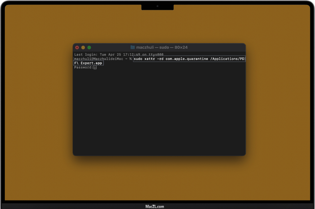 在Mac终端执行绕过公证指令——Mac助理