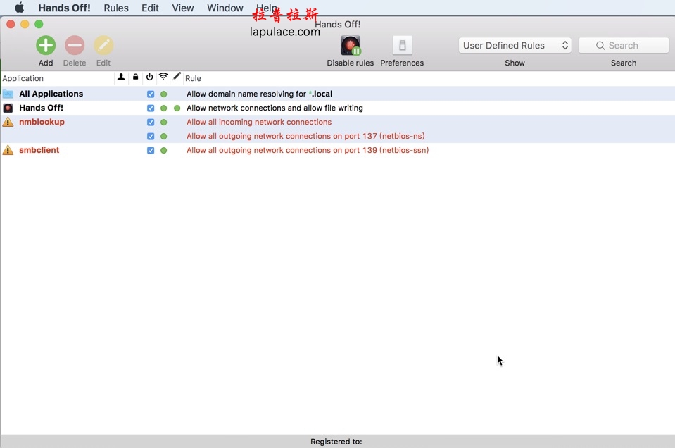 Hands Off! for Mac 4.0.0 监视和控制软件对网络和磁盘的访问