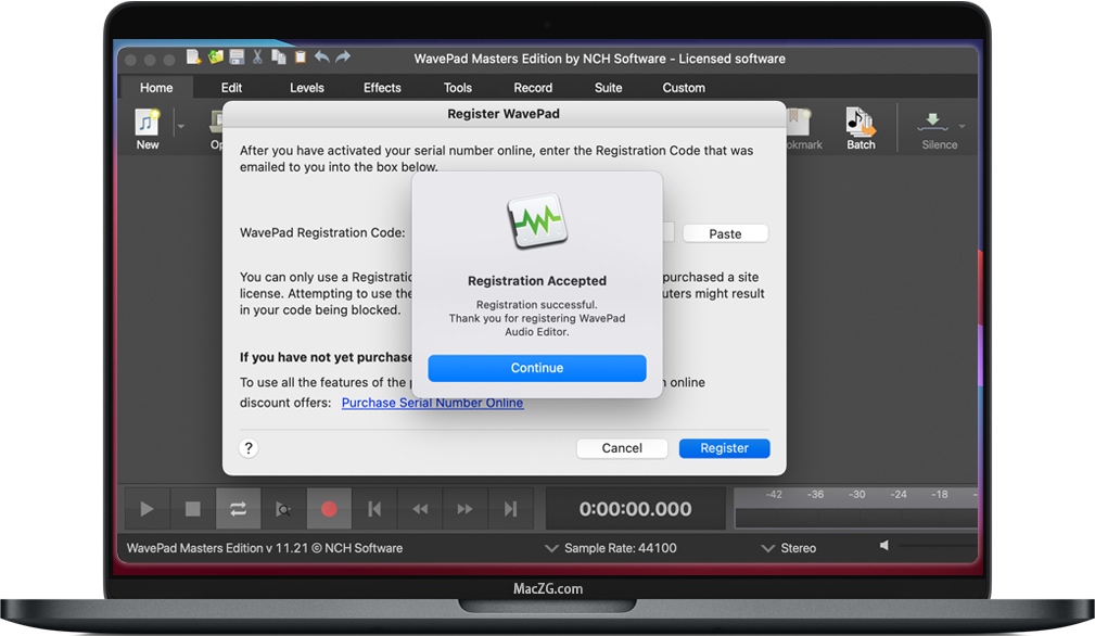 WavePad for mac激活完成 WavePad for mac激活完成