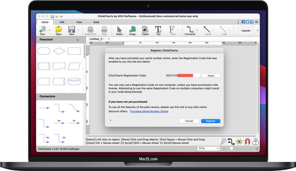 输入ClickCharts的激活码 输入ClickCharts的激活码