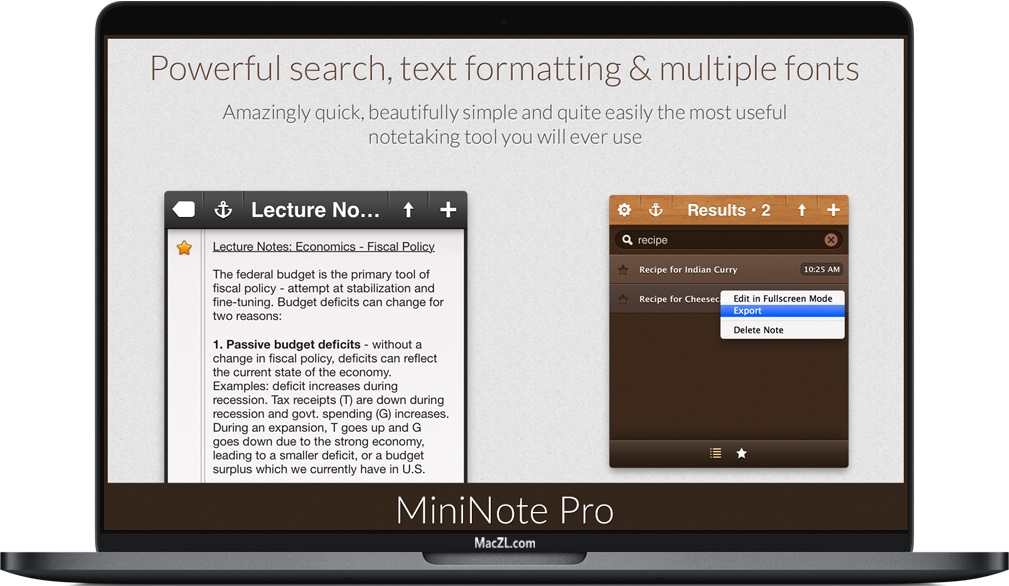 MiniNote Pro for Mac 苹果记事本软件 破解版下载