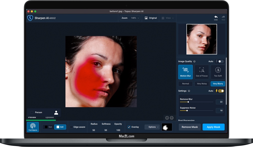 Topaz Sharpen AI for Mac 苹果智能图片锐化软件 破解版下载