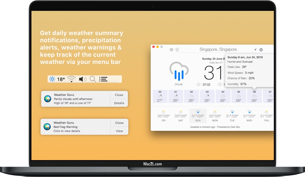 Weather Guru for Mac 苹果精准的天气应用程序 破解版下载