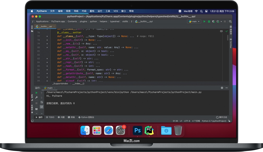 PyCharm Pro for Mac v2021 Python开发程序 中文汉化破解版下载