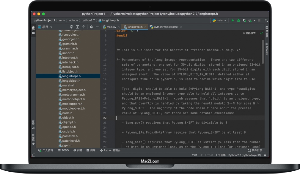 PyCharm Pro for Mac v2021 Python开发程序 中文汉化破解版下载