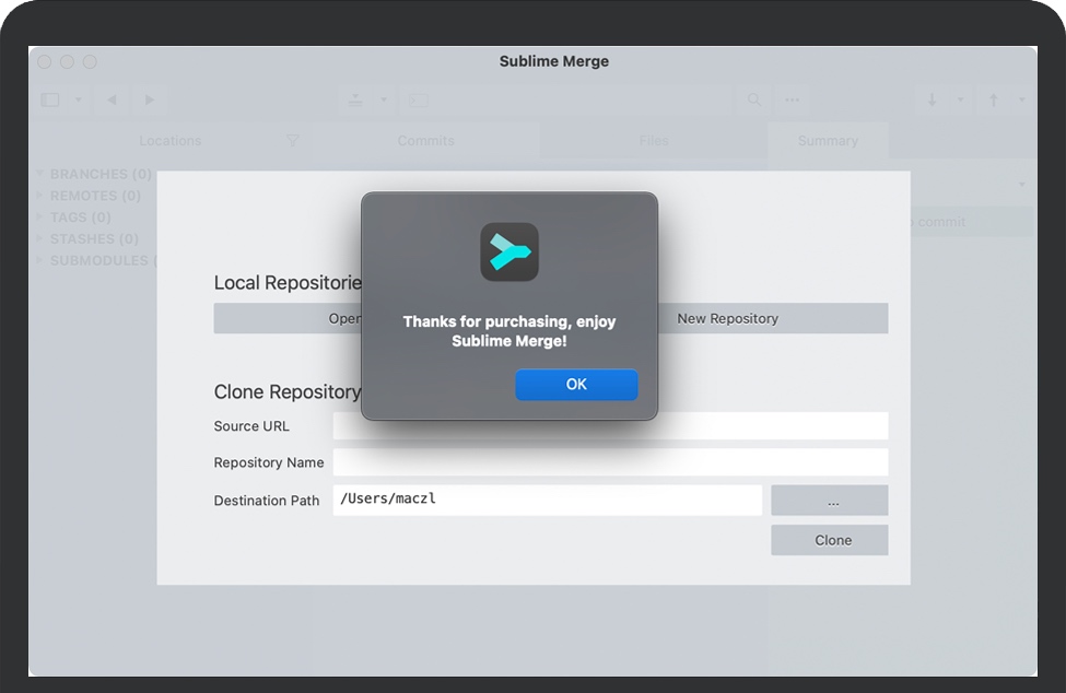 Sublime Merge激活完成 Sublime Merge激活完成